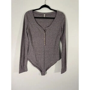 Intimately Free People Dylan Henley Bodysuit Purple Size Large Long Sleeve